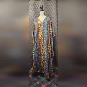 Colorful Floral Kaftan Dress